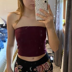 maroon tube top